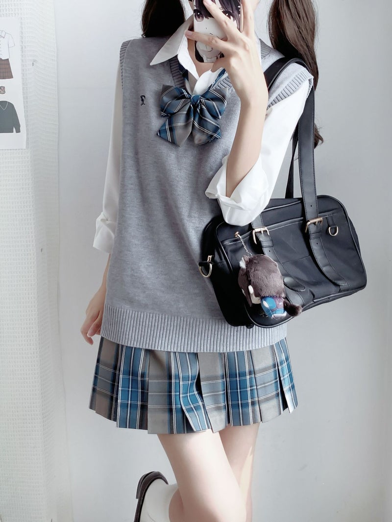 Jk Genuine Vest Knitwear V-Neck Japanese College Style Stacked Top Sweater Uniform For Small Man In - Image 4